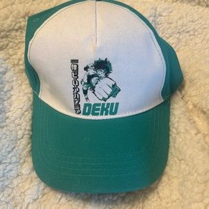 My Hero Academia DEKU Snapback Hat Cap Anime Izuku Midoriya Teal/Green White NWT